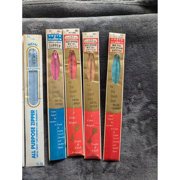NWT/NOS‎ Lot of 10 Vintage Coats & Clark's Metal Zippers - Picture 3 of 3